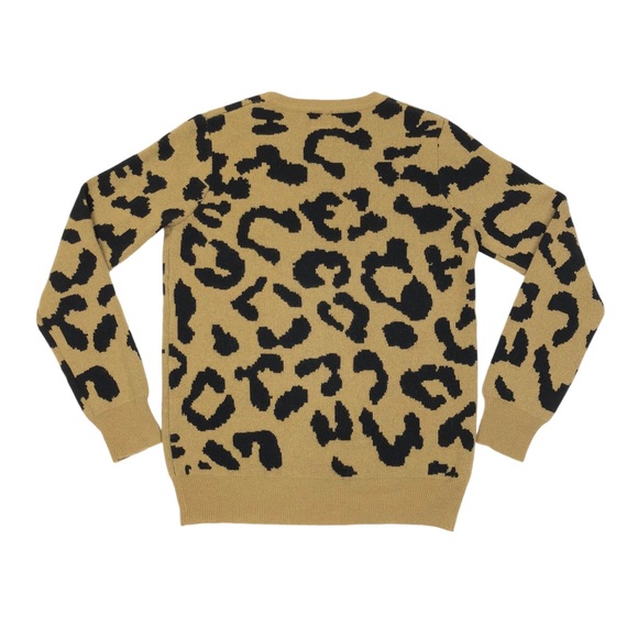 Madeleine Thompson Leopard Print Sweater Women's Size Medium Wool Cashmere - Picture 2 of 8